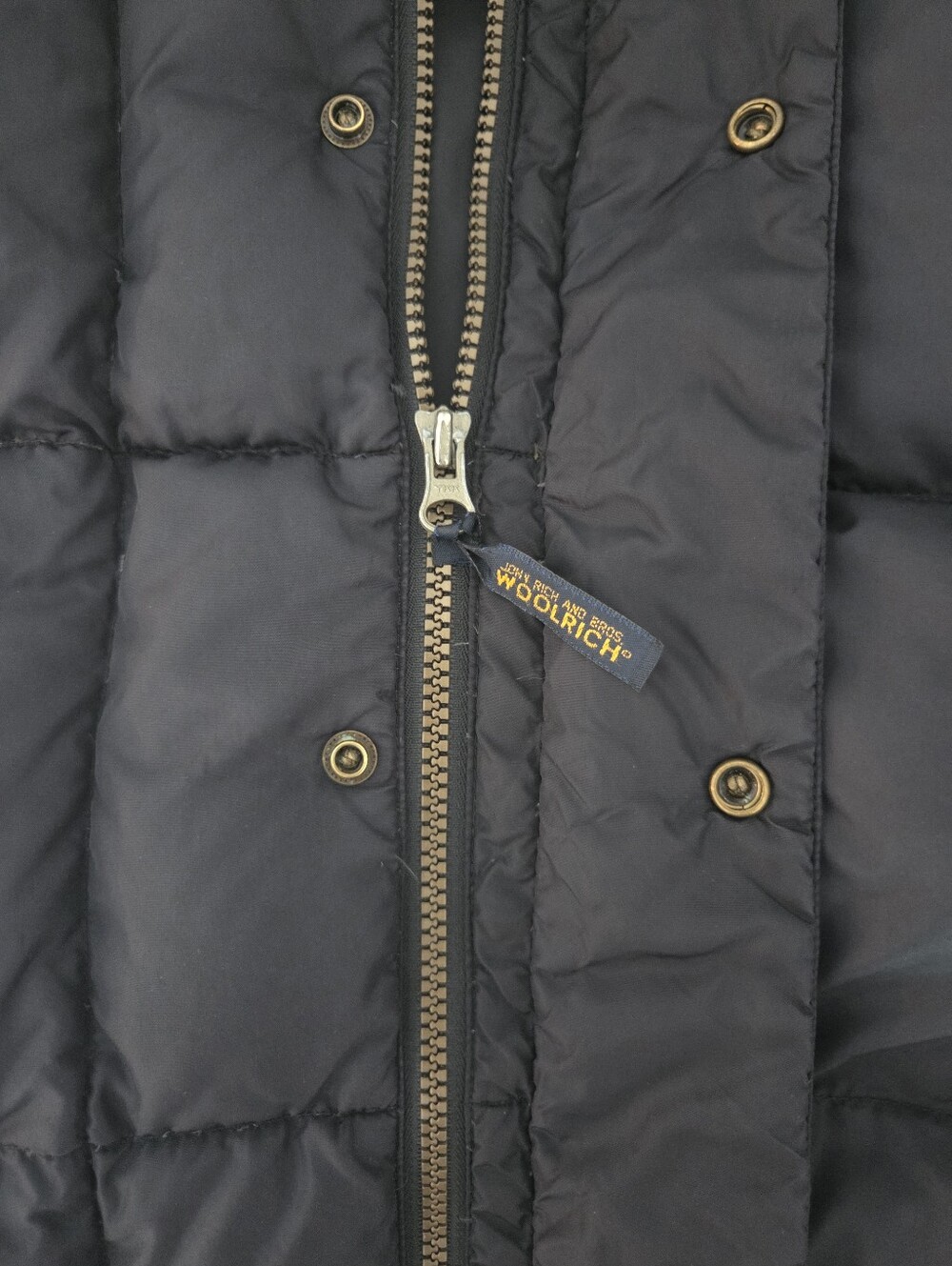 Vintage Woolrich Black Quilted Down Puffer Vest Jacket Mens Size Large - Picture 5 of 12